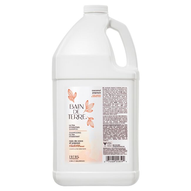 Bain De Terre Coconut Papaya Ultra Hydrating Shampoo 128 oz Gallon Size