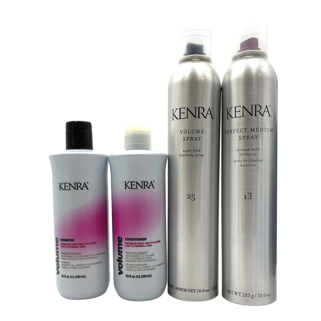 Kenra Volume Shampoo Conditioner Spray Bundle Deal(4 pieces)