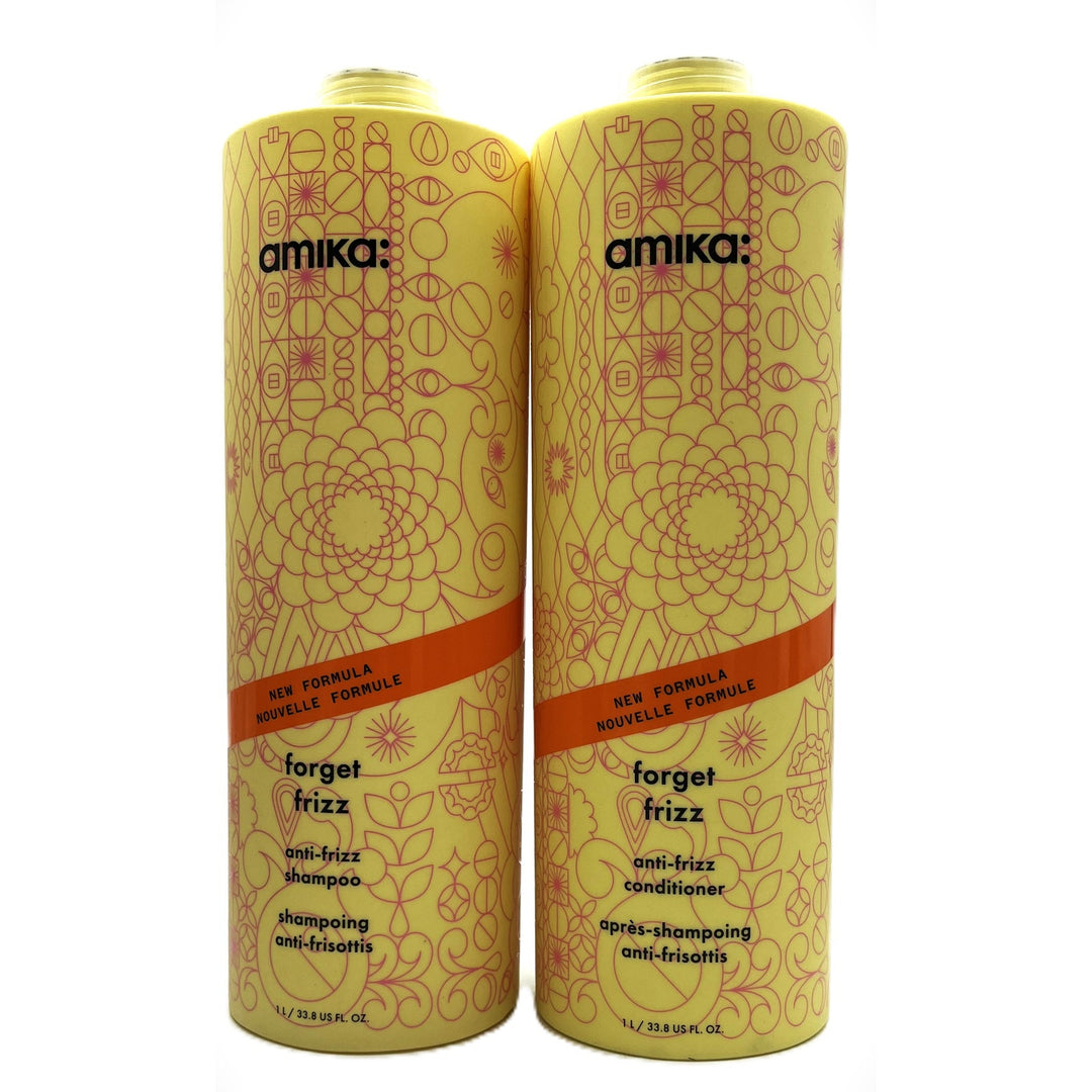Amika Forget Frizz Anti-Frizz Shampoo & Conditioner 33.8 fl.oz Duo