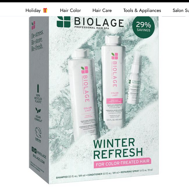 Biolage ColorLast Holiday Kit(Shampoo+Conditioner+Spray)