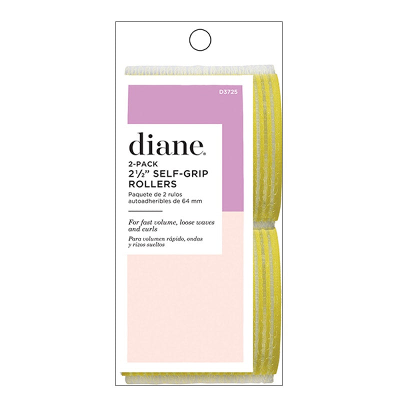 Diane Self-Grip Rollers-Yellow 2 1/2", 2 Pack