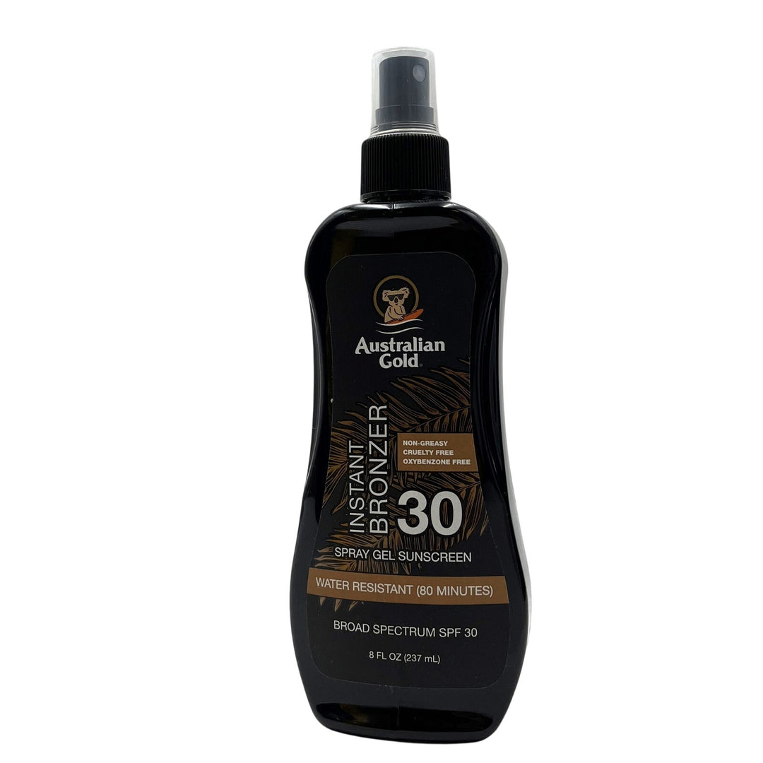 Australian Gold Instant Bronzer Non Greasy 30 Spray Gel Sunscreen 8 fl.oz