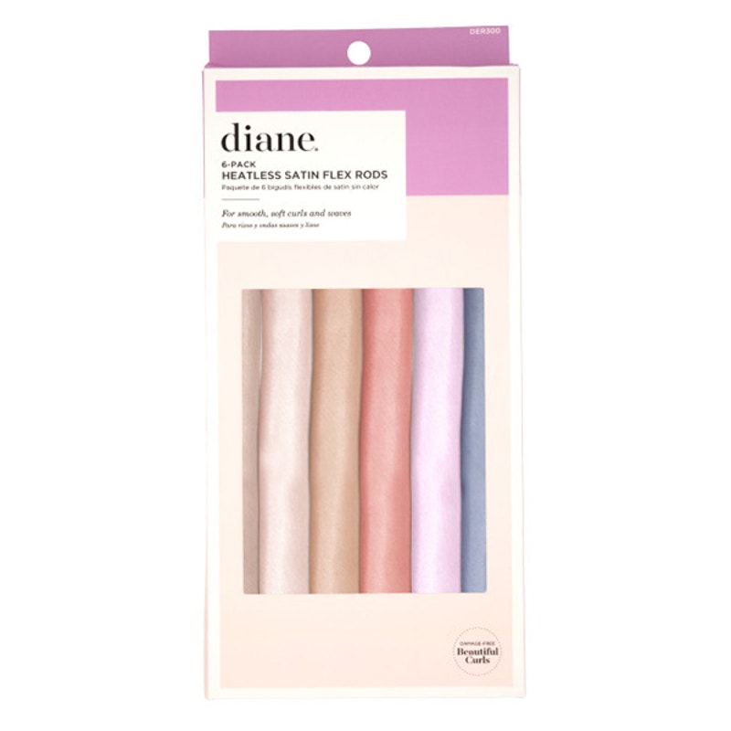 Diane Heatless Satin Flex Rods, 6 Pack