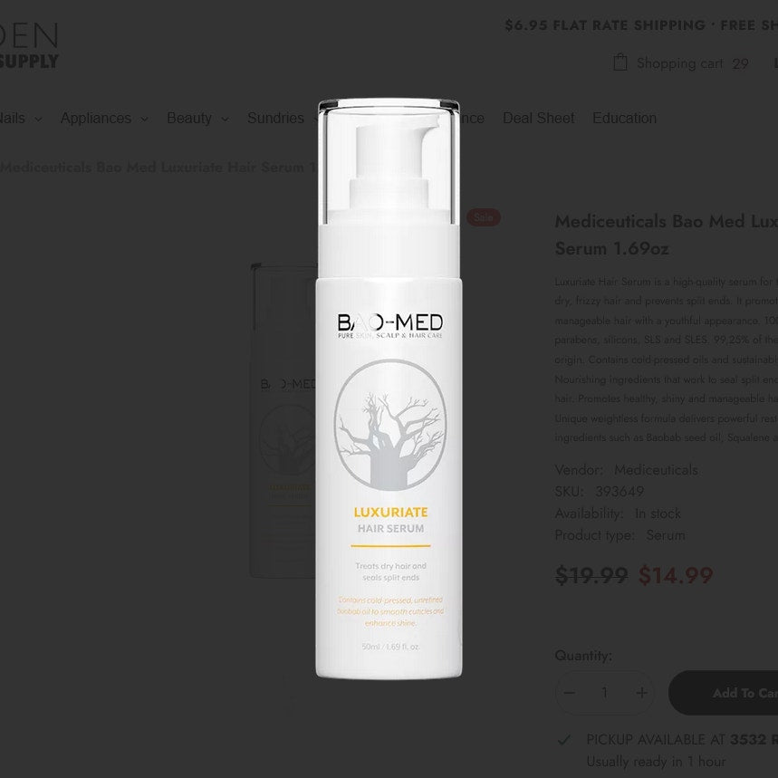 Mediceuticals Bao Med Luxuriate Hair Serum 1.69oz
