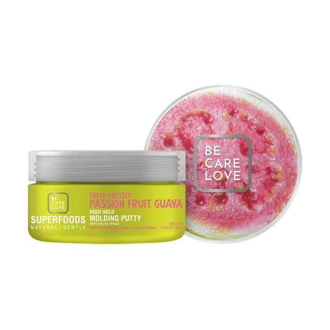 Be Care Love Passion Fruit Guava High Hold Molding Putty Vegan 3 oz