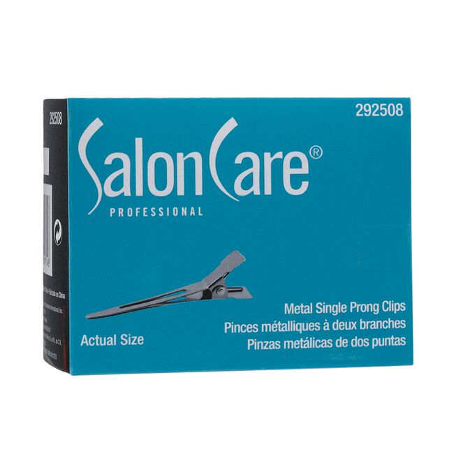Salon Care Professional Metal Single Prong Curl Clips
