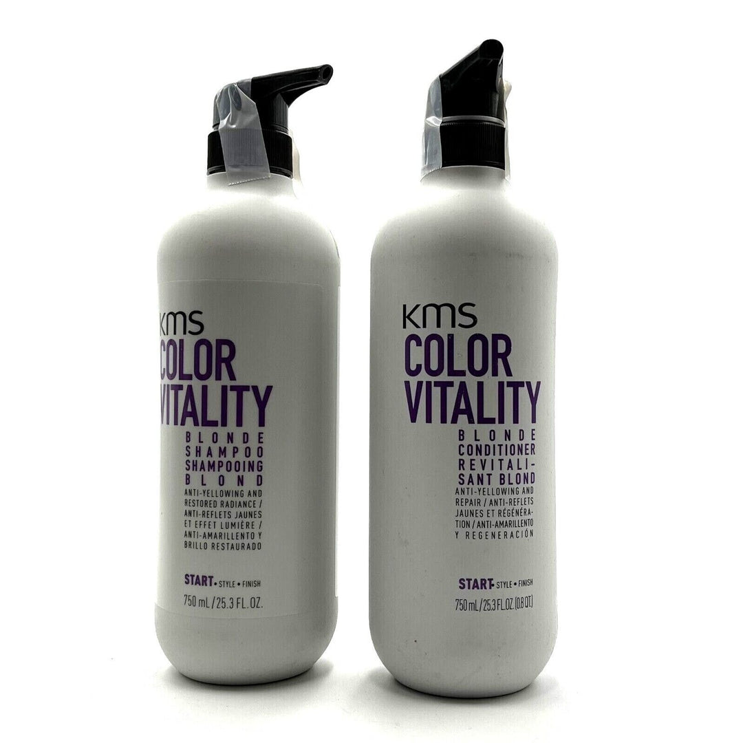 kms Color Vitality Blonde Shampoo & Conditioner Anti-Yellowing & Repair 25.3 oz Duo