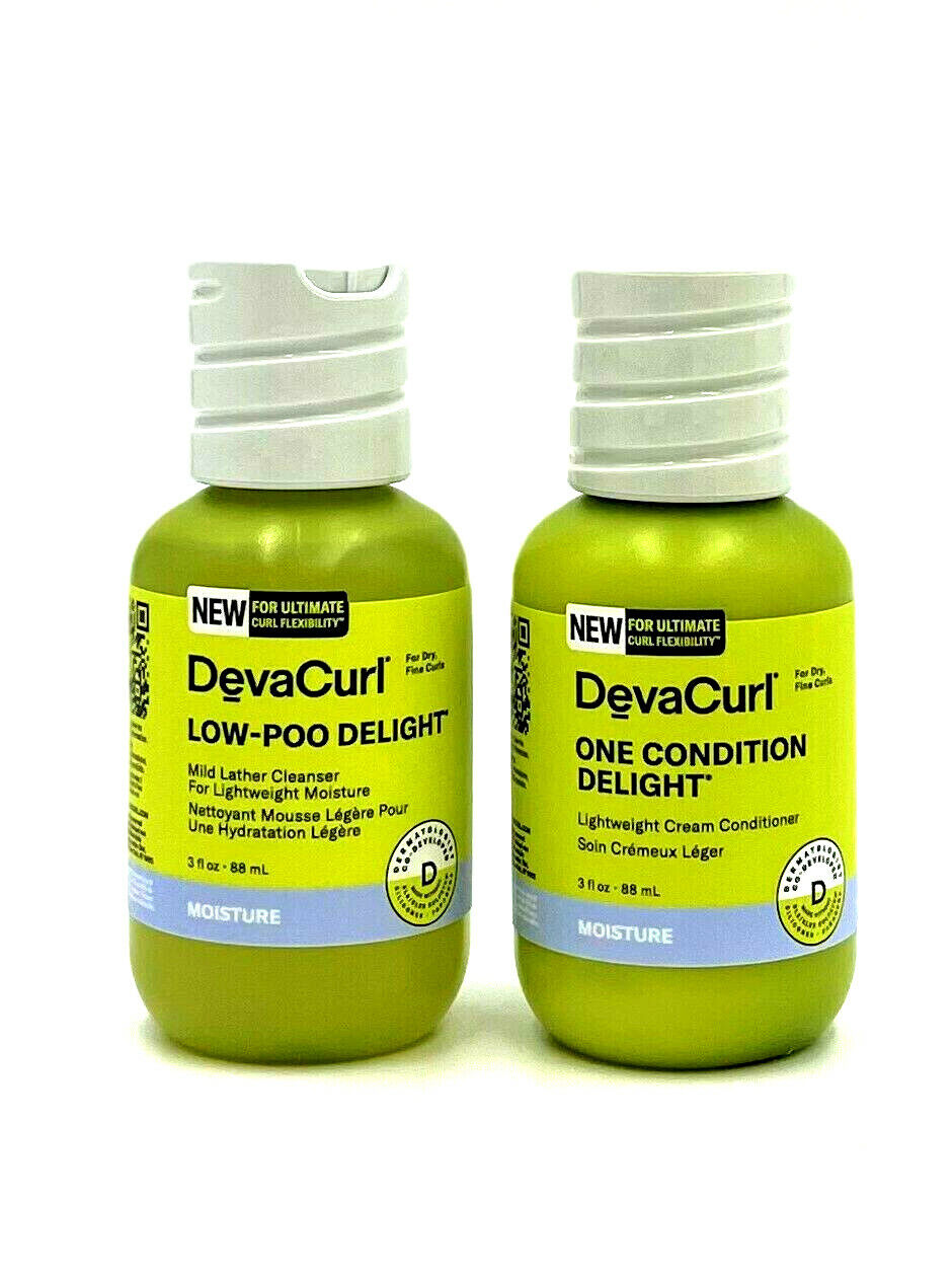 DevaCurl Low-Poo Delight Cleanser & One Condition Delight Conditioner 3 oz Duo