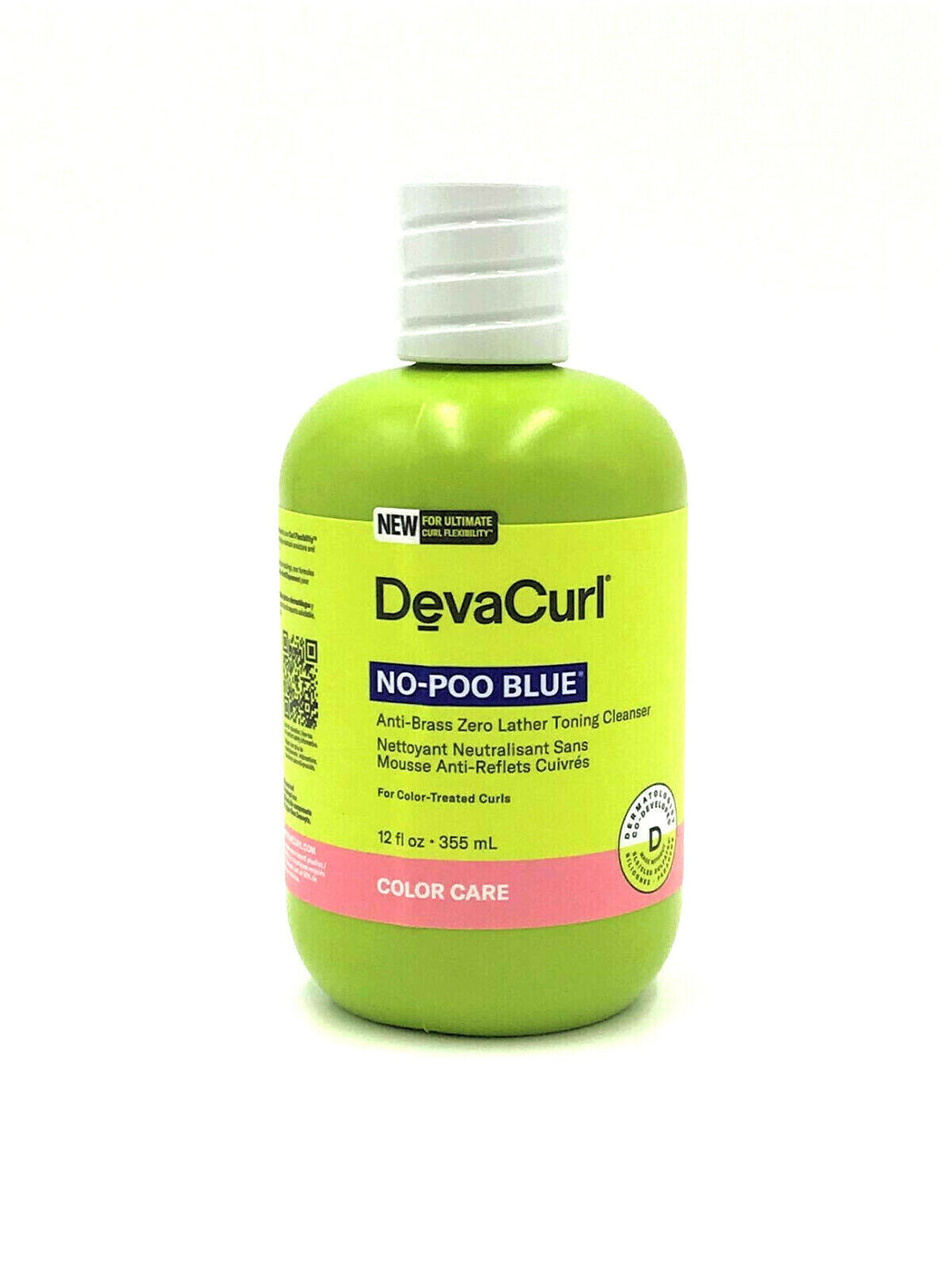 DevaCurl No-Poo Blue Anti-Brass Zero Lather Toning Cleanser/Color-Treated 12 oz