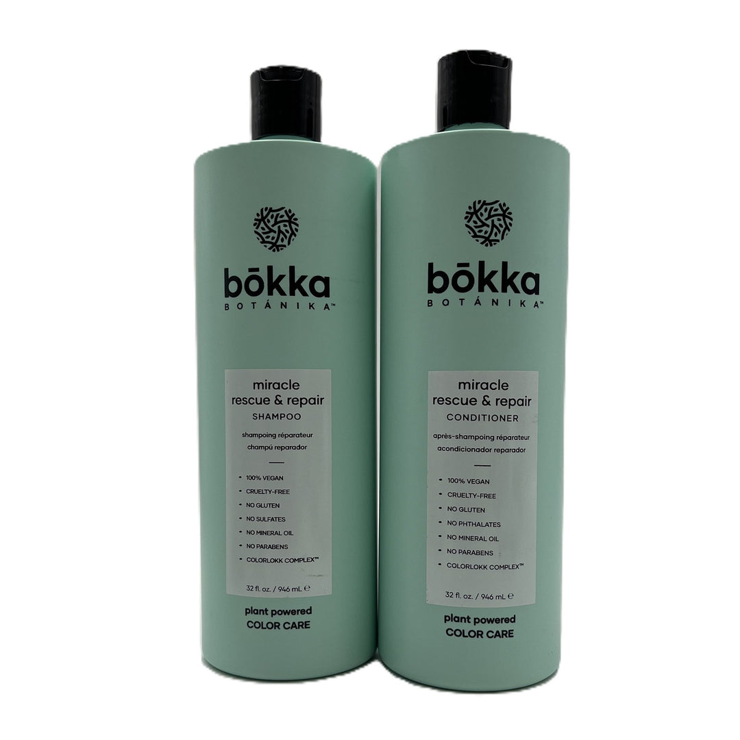 bokka Botanika Miracle Rescue & Repair Shampoo & Conditioner 32 fl.oz Duo