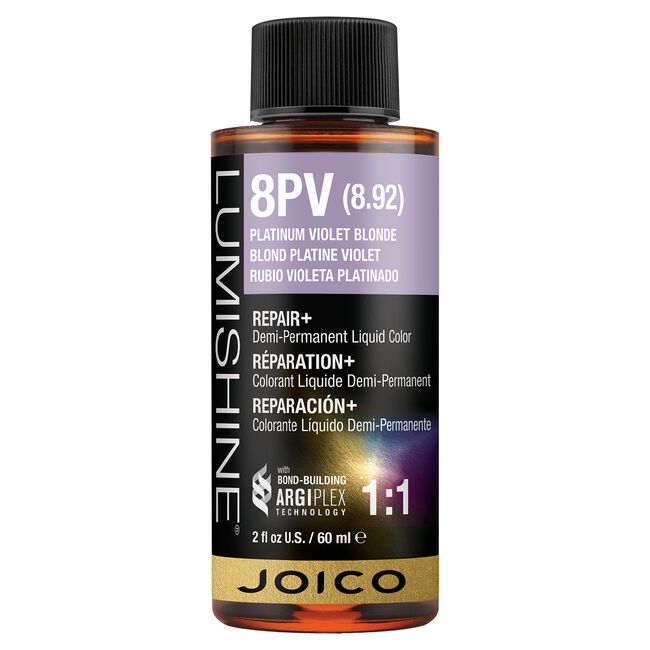 Joico LumiShine Demi-Permanent Liquid Hair Color 2 fl.oz-8PV Platinum Violet Blonde