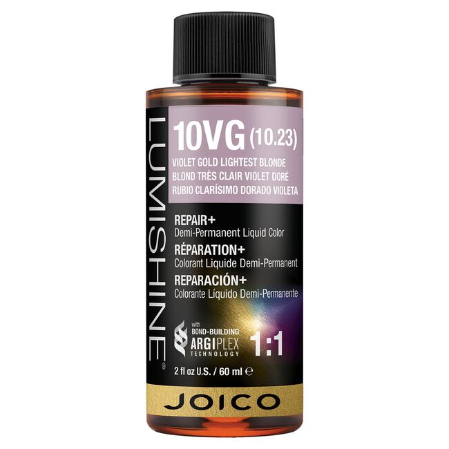 Joico LumiShine Demi-Permanent Liquid Hair Color 10VG Violet Gold Lightest Blonde