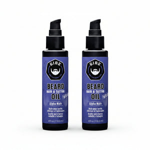 GIBS Beard Hair Tattoo Oil Alpha Male 4 fl.oz-2 Pack