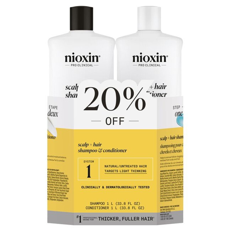 Nioxin  System 1 Cleanser & Scalp Therapy Liter Duo