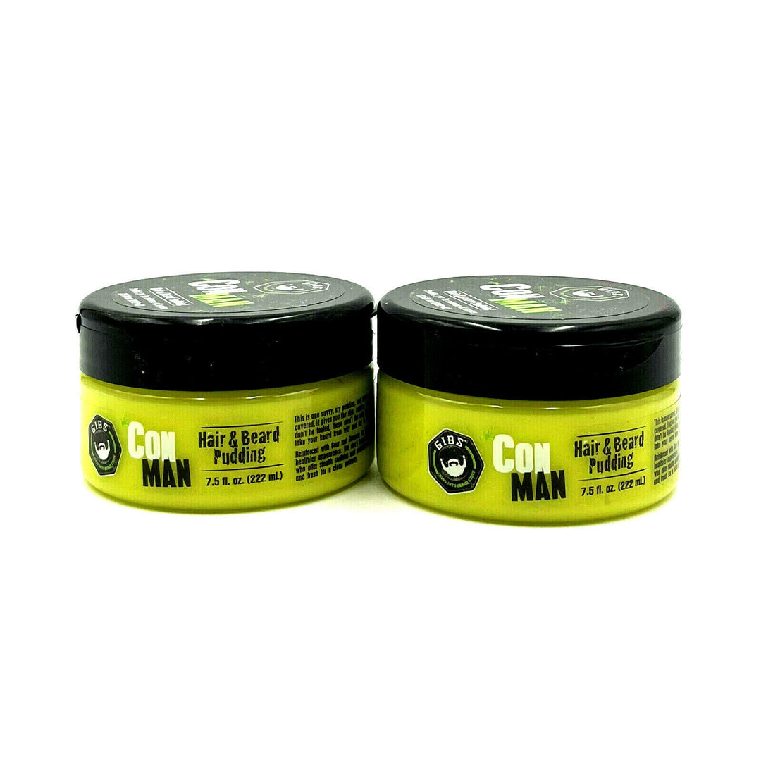 GIBS Con Man Hair & Beard Pudding 7.5 oz-2 Pack