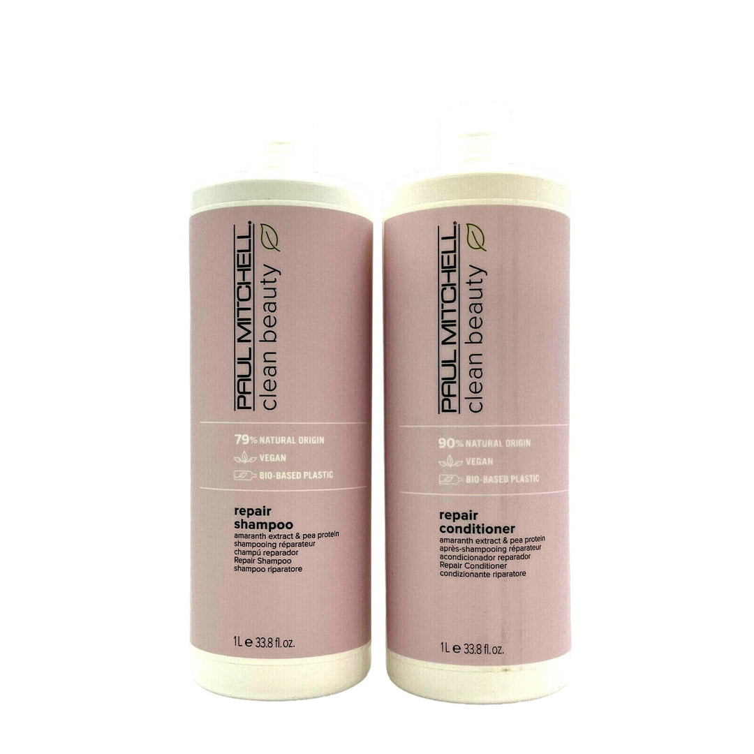 Paul Mitchell Clean Beauty Repair Shampoo & Conditioner Vegan 33.8 oz Duo