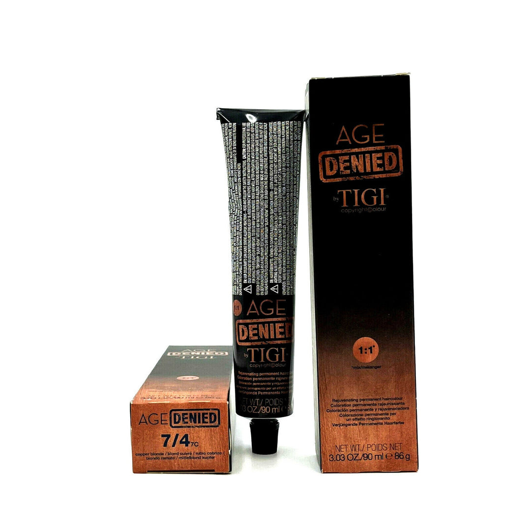 TIGI Age Denied Rejuvenating Permanent Haircolour 7/4 Coppor Blonde 3.03 oz-2 P