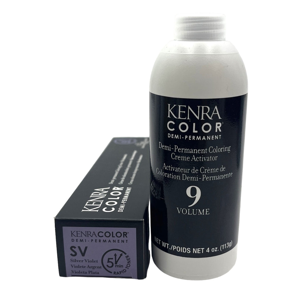 Kenra Color Demi Permanent SV Silver Violet 2.05 oz & 9 Volume Developer 4 oz