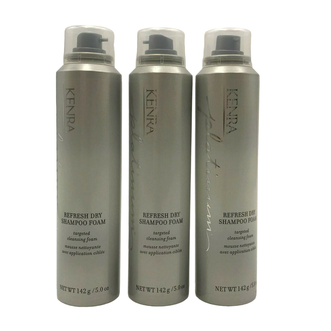 Kenra Platinum Refresh Dry Shampoo Foam Targeted Cleansing 5 oz-3 Pack