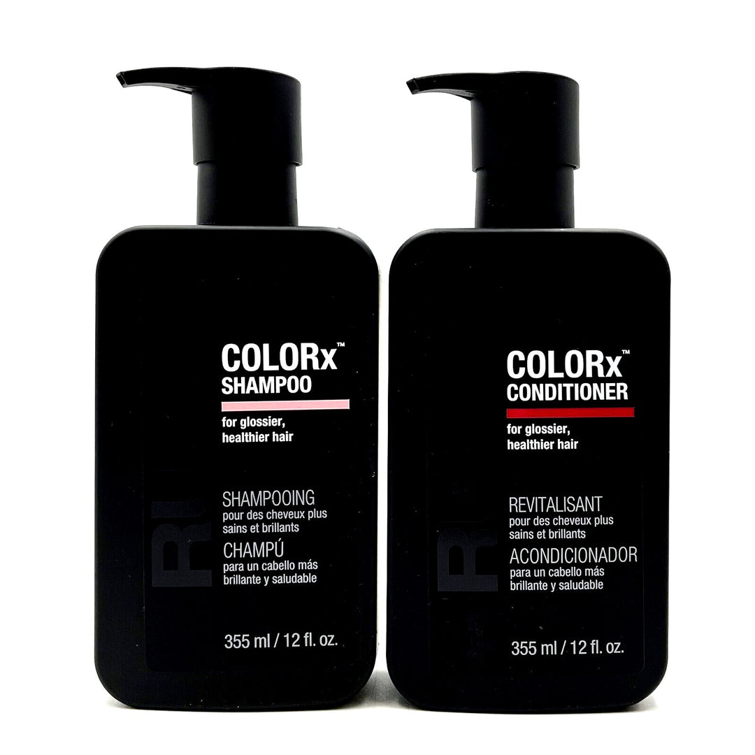 Rusk COLORx Shampoo & Conditioner - Glossier, Healthier Hair 12 oz Duo