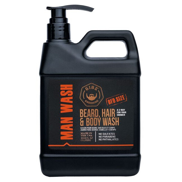 GIBS Man Wash BHB (Beard, Hair and Body) 33.8 fl.oz - Slightly Damaged Fully Working