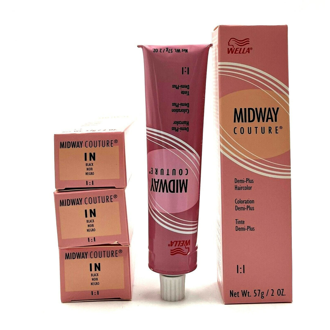 Wella Midway Couture Demi-Plus Haircolor 1N Black 2 oz-3 Pack