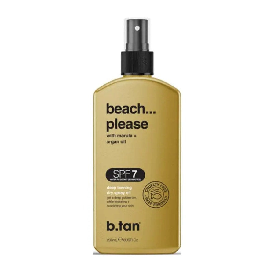 B.Tan Beach Please SPF 7 Dry Tanning Oil 8 oz