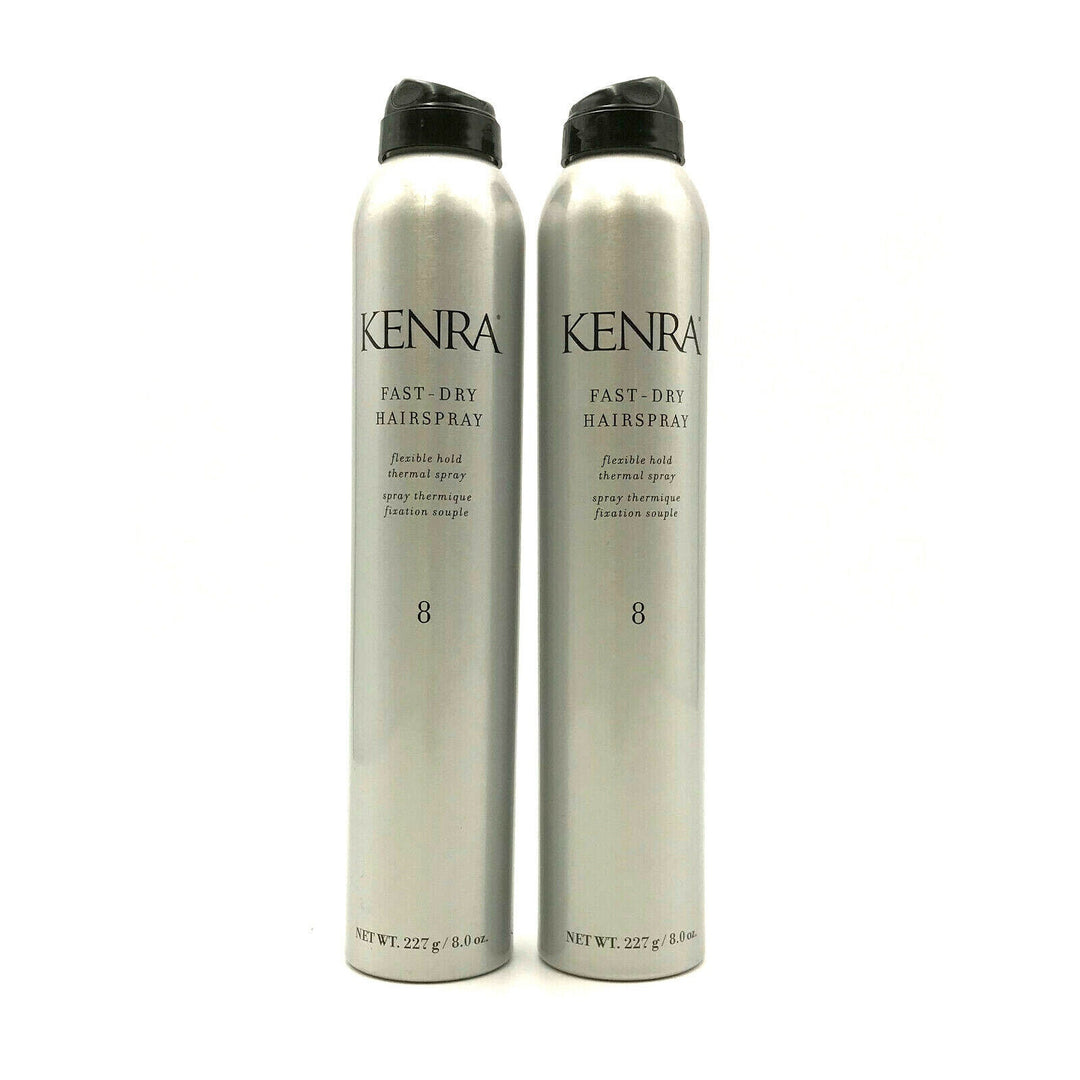 Kenra Fast-Dry Hairspray Flexible Hold Thermal Spray #8 8 oz-Pack of 2