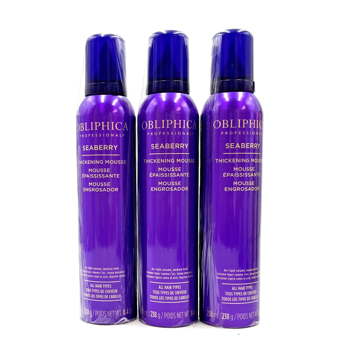 Obliphica Seaberry Thickening Mousse 8.4 oz-3 Pack