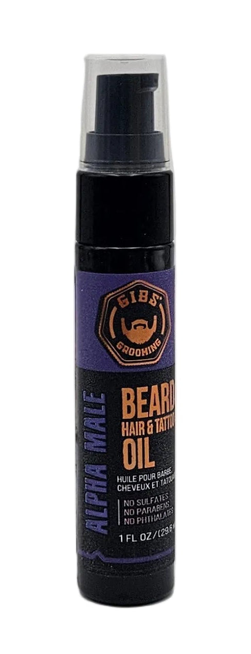 Gibs Alpha Male Beard Hair &amp; Tattoo Oil 1 fl oz