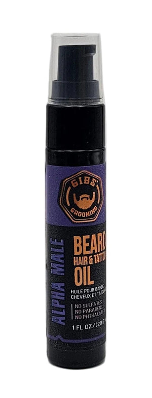 Gibs Alpha Male Beard Hair & Tattoo Oil 1 fl oz