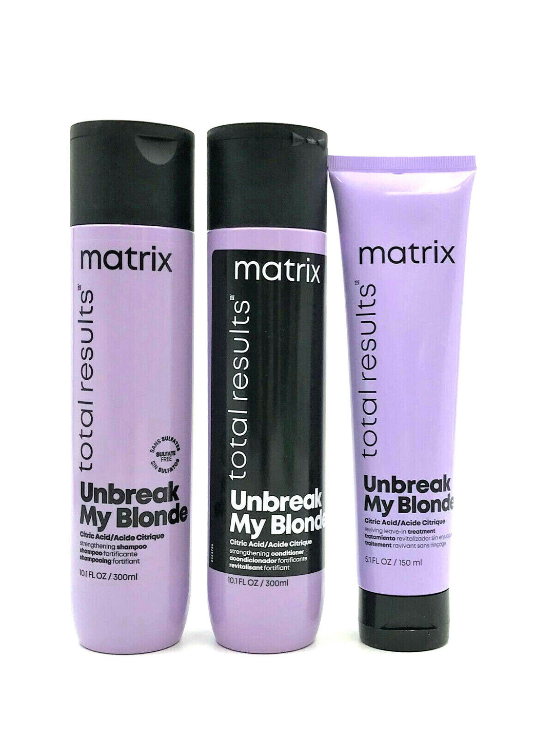 Matrix Total Result Unbreak My Blonde Shampoo & Conditioner 10.1 oz & Leave-In 5.1 oz Trio