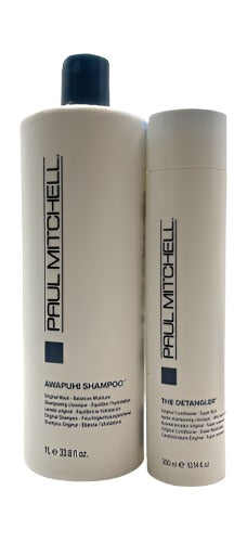 Paul Mitchell Awapuhi Shampoo 33.8 oz & The Detangler 10.14 oz Duo