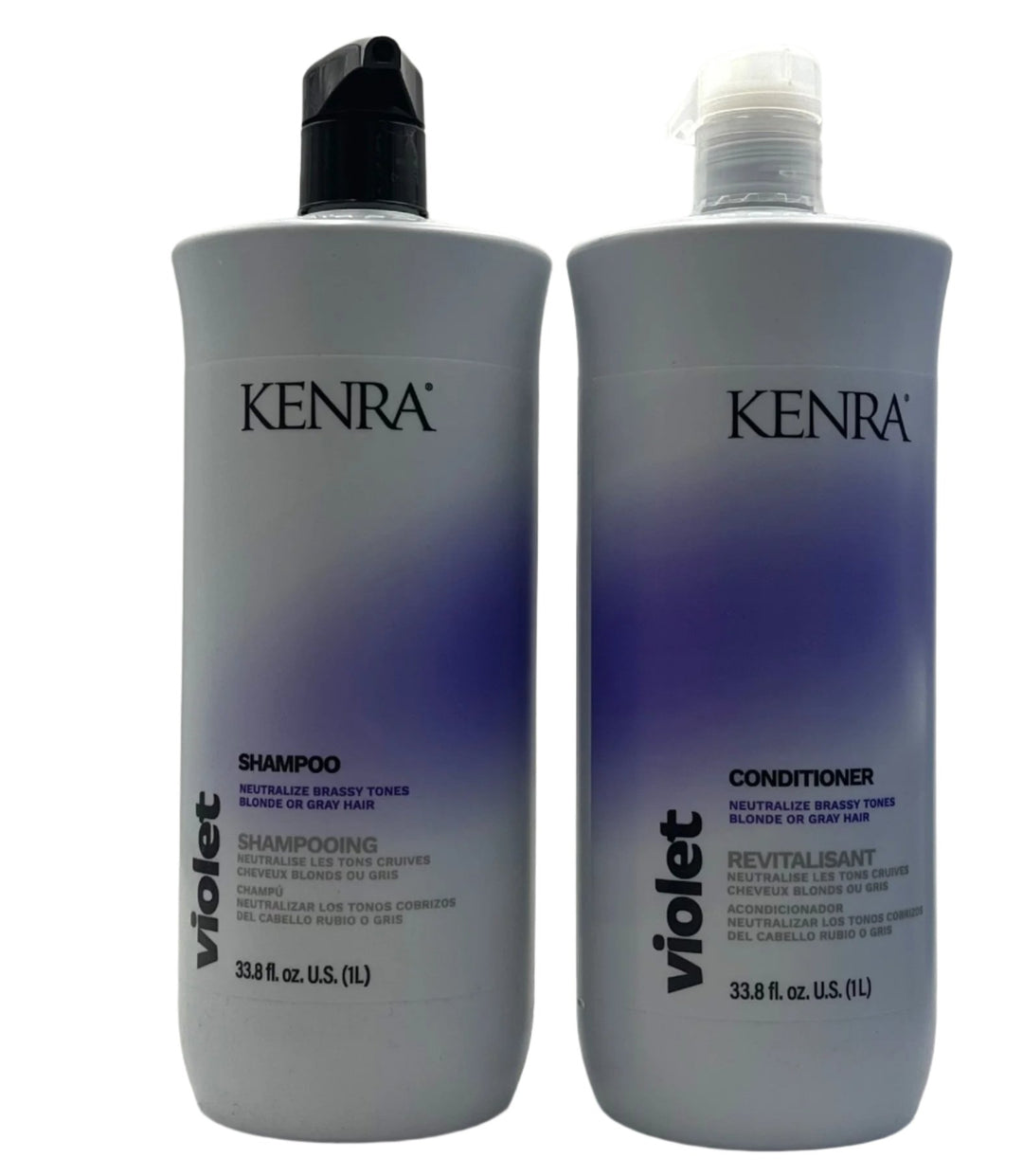 Kenra Violet Shampoo & Conditioner Neutralize Brassy Blonde Gray Hair 33.8 oz Duo