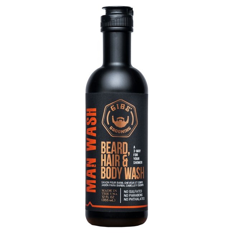 GIBS Man Wash BHB (Beard, Hair and Body) 12 fl.oz-New