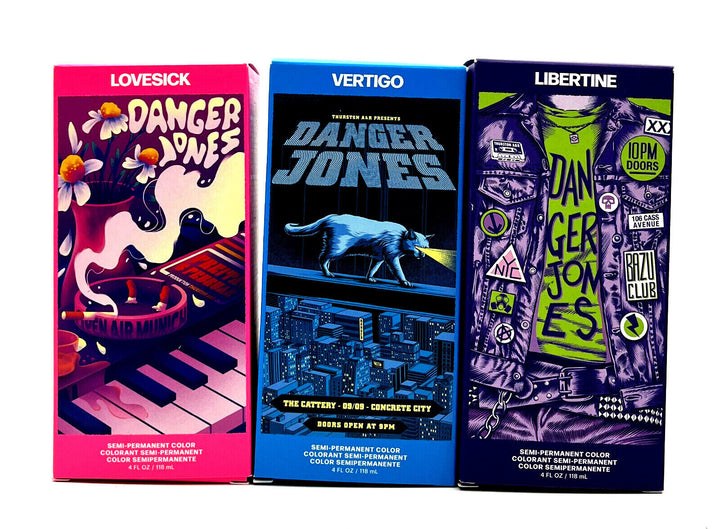Danger Jones Semi-Permanent Hair Color 4 oz Pack of 2 - Choose Yours