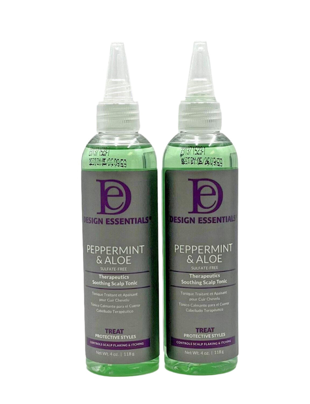 Design Essentials Peppermint & Aloe Therpeutics Soothing Scalp Tonic 4 oz-2 Pack