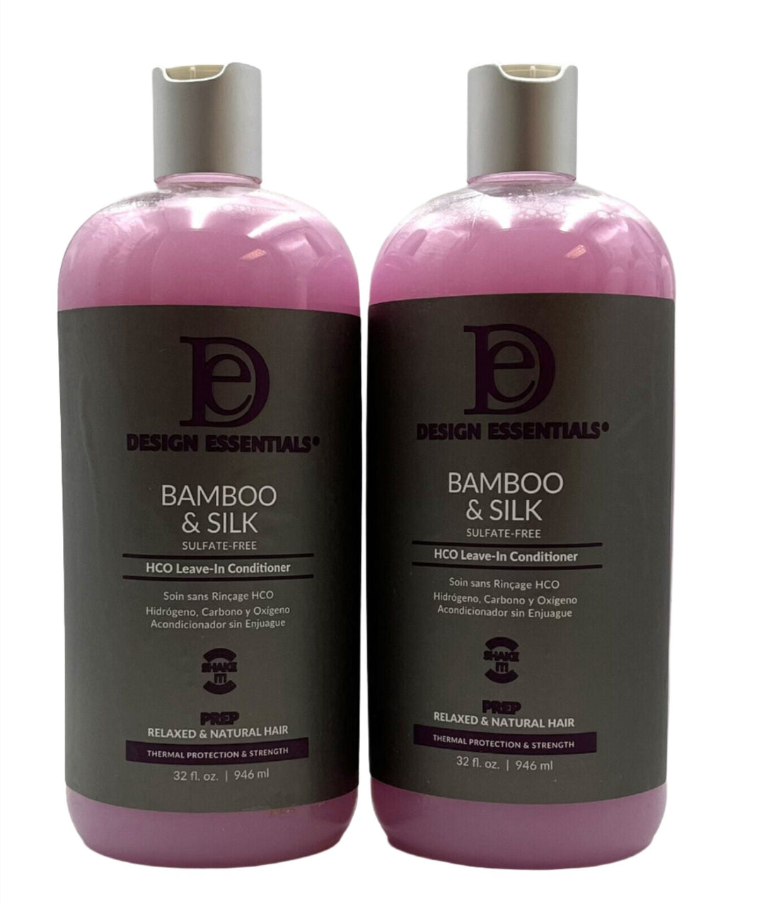 Design Essentials Bamboo & Silk HCO Leave-In Conditioner 32 fl oz-2 Pack