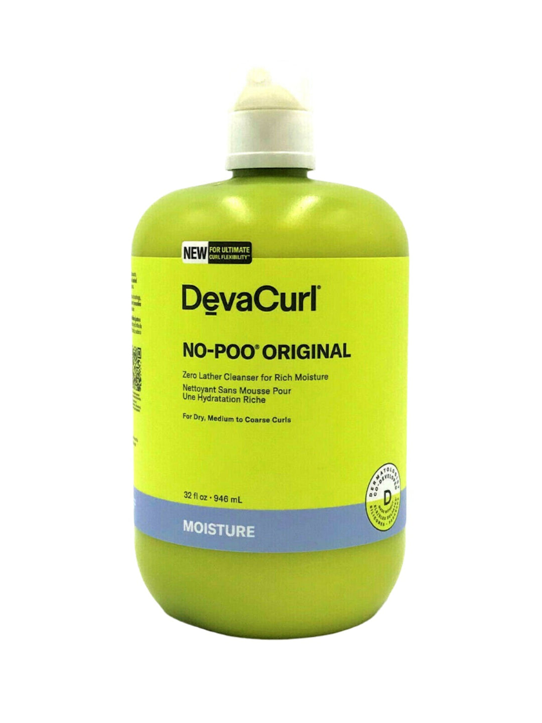 DevaCurl No-Poo Original Zero Lather Cleanser For Rich Moisture 32 oz