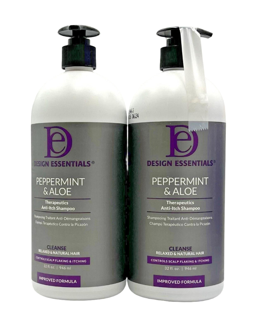 Design Essentials Peppermint & Aloe Therapeutics Anti-Itch Shampoo 32 oz-2 Pack