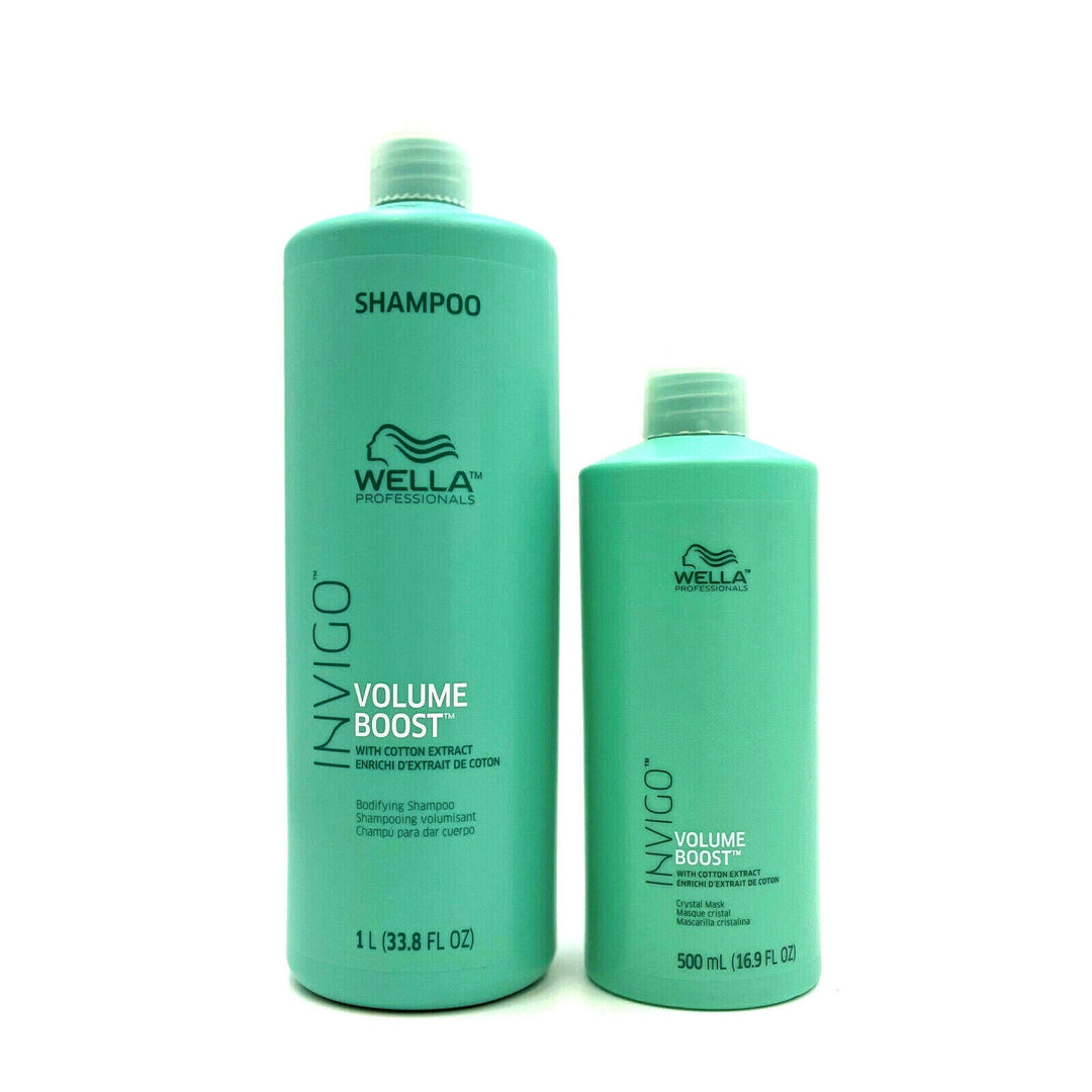 Wella Invigo Volume Boost Shampoo 33.8 oz & Crystal Mask 16.9 oz