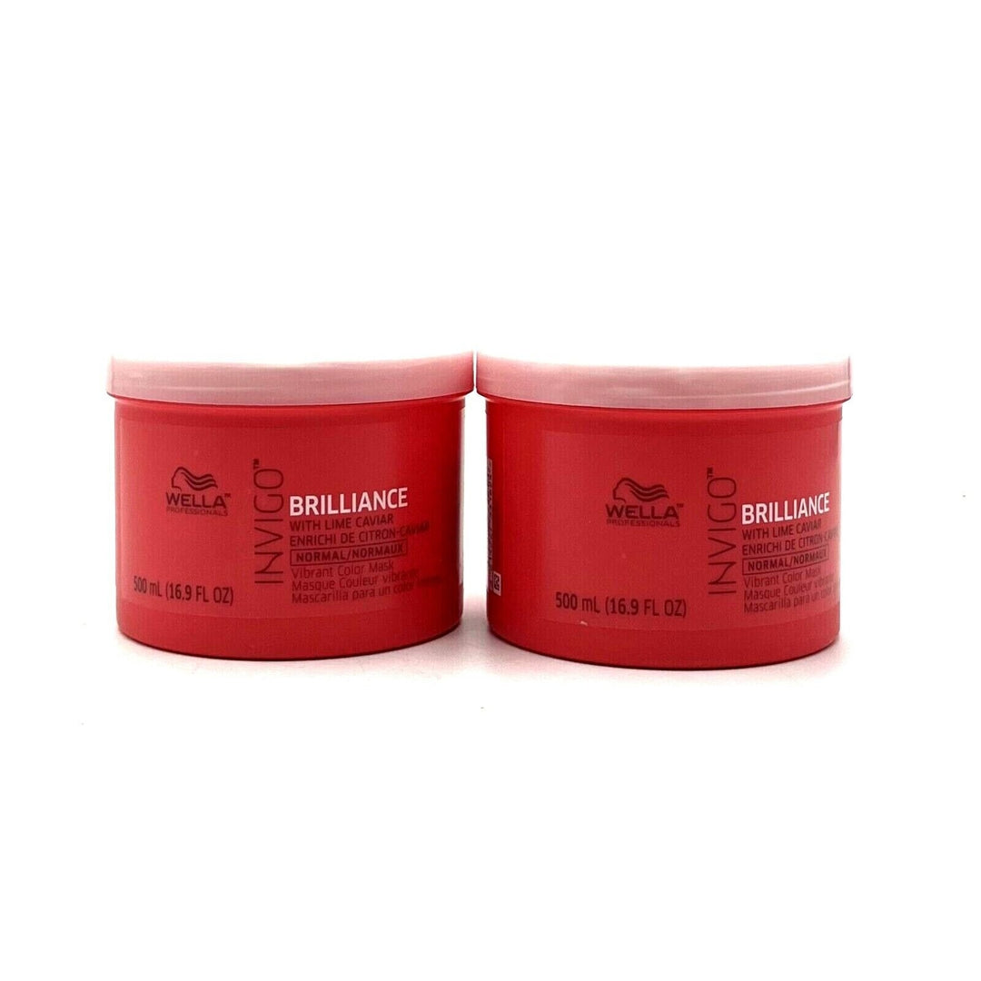 Wella Invigo Brilliance Vibrant Color Mask/Lime Caviar/Normal 16.9 oz-2 Pack