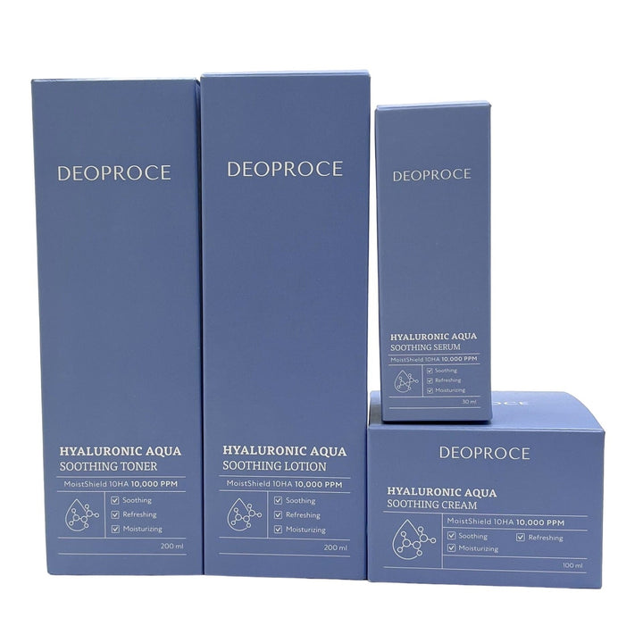 Deoproce  Hyaluronic Aqua Soothing Lotion Toner Cream Serum 4 Pack