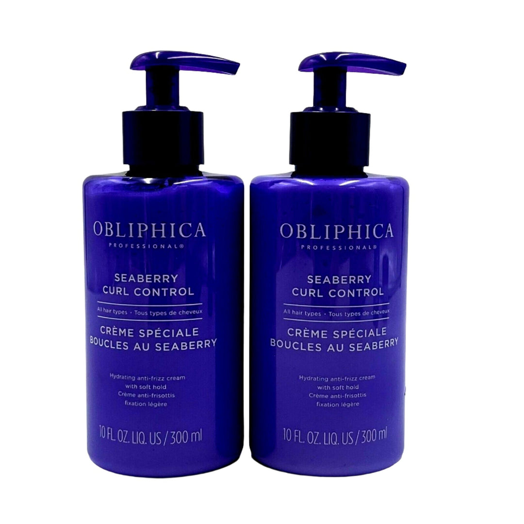 Obliphica Seaberry Curl Control Hydrating Anti Frizz Cream 10 oz-2 Pack