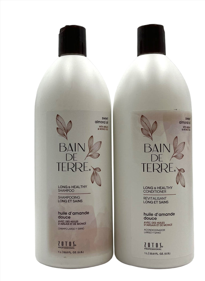 Bain De Terre  Sweet Almond Oil Long & Healthy Shampoo & Conditioner 33.8 oz Duo