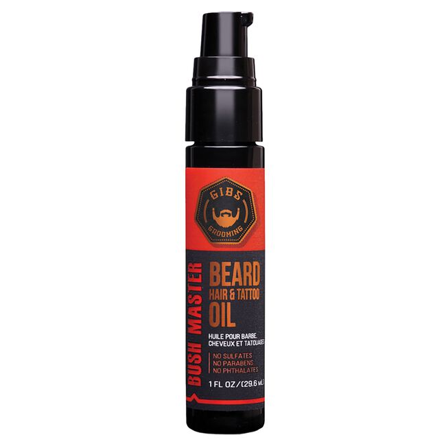GIBS Grooming Grooming Bush Master Beard, Hair Tattoo Oil 1 Oz