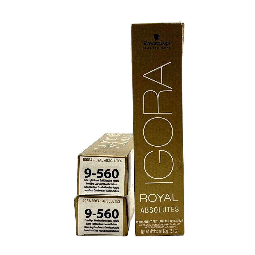 Schwarzkopf Igora Permanent Color Extra Light Blonde Gold Chocolate 2.1oz-2 Pac