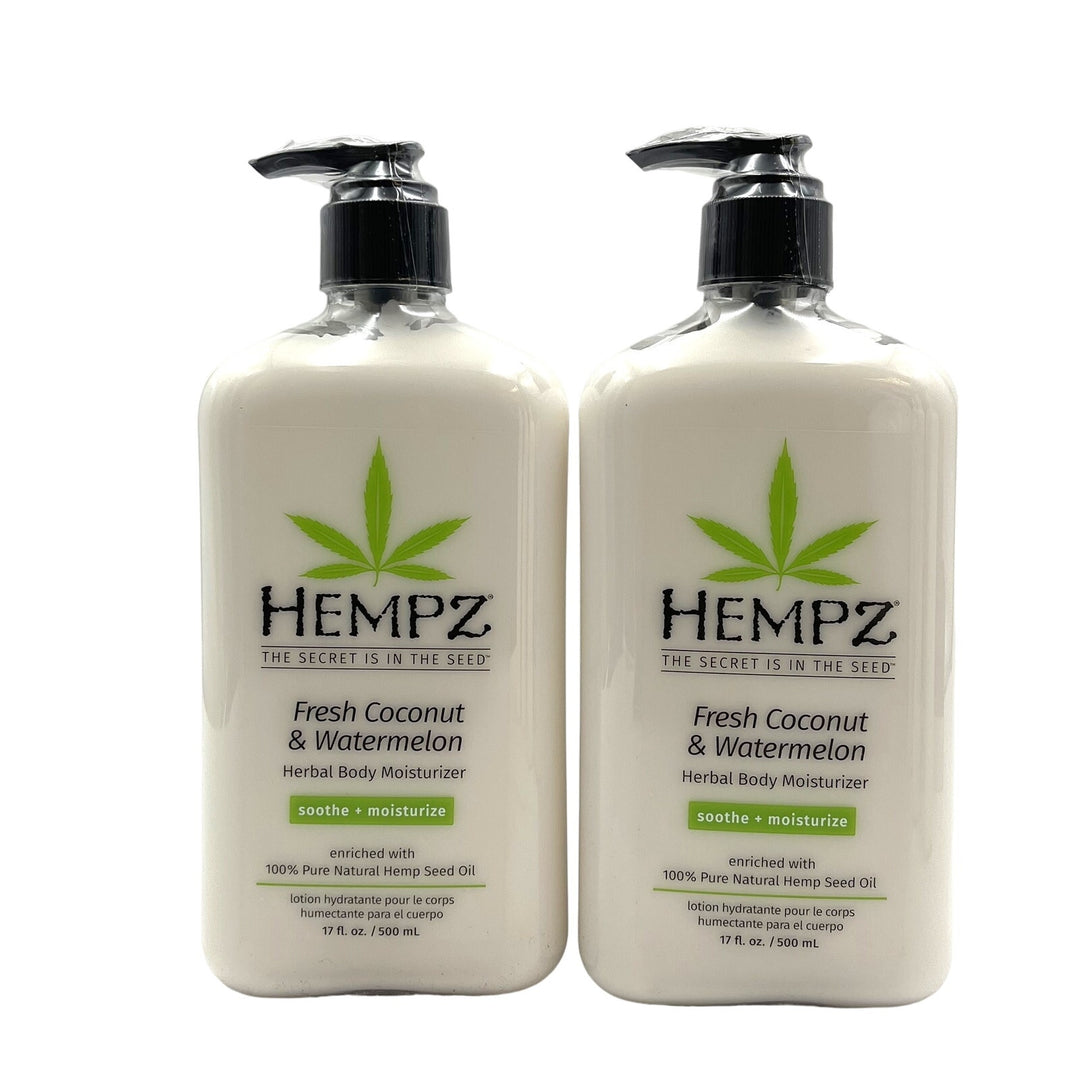 Hempz Fresh Coconut & Watermelon Herbal Body Moisturizer 17 fl.oz-2 Pack