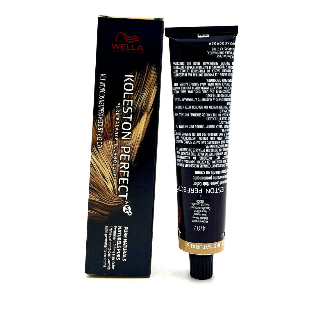 Wella Koleston Perfect Pure Naturals 4/07 Medium Brown/Natural Brown 2 oz