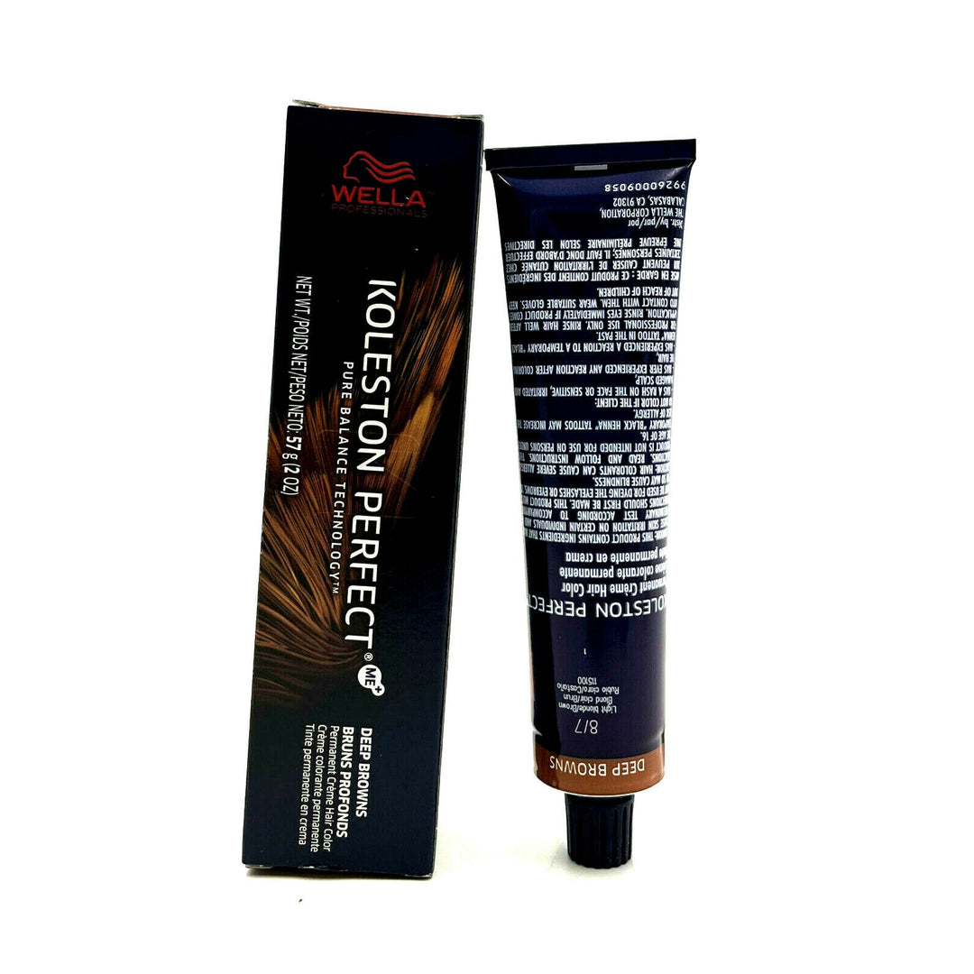 Wella Koleston Perfect Deep Browns 8/7 Light Blonde/Brown Permanent Color 2 oz